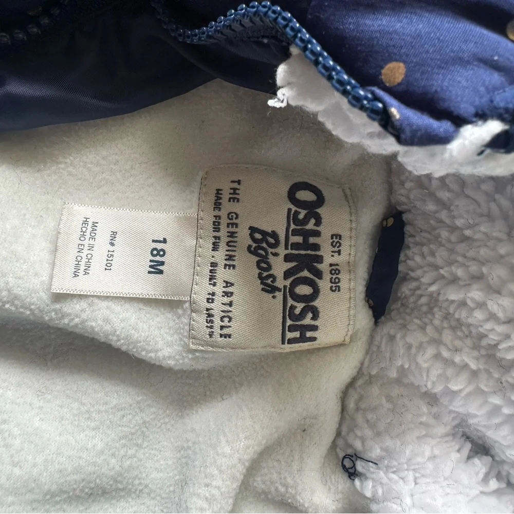 Oshkosh Toddler Navy Polka Dot One-Piece Snowsuit